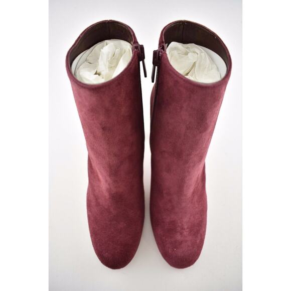 Christian Louboutin Suzi Folk 85 Prunus Red Suede Spike Ankle Heel Bootie 37 - Picture 6 of 12